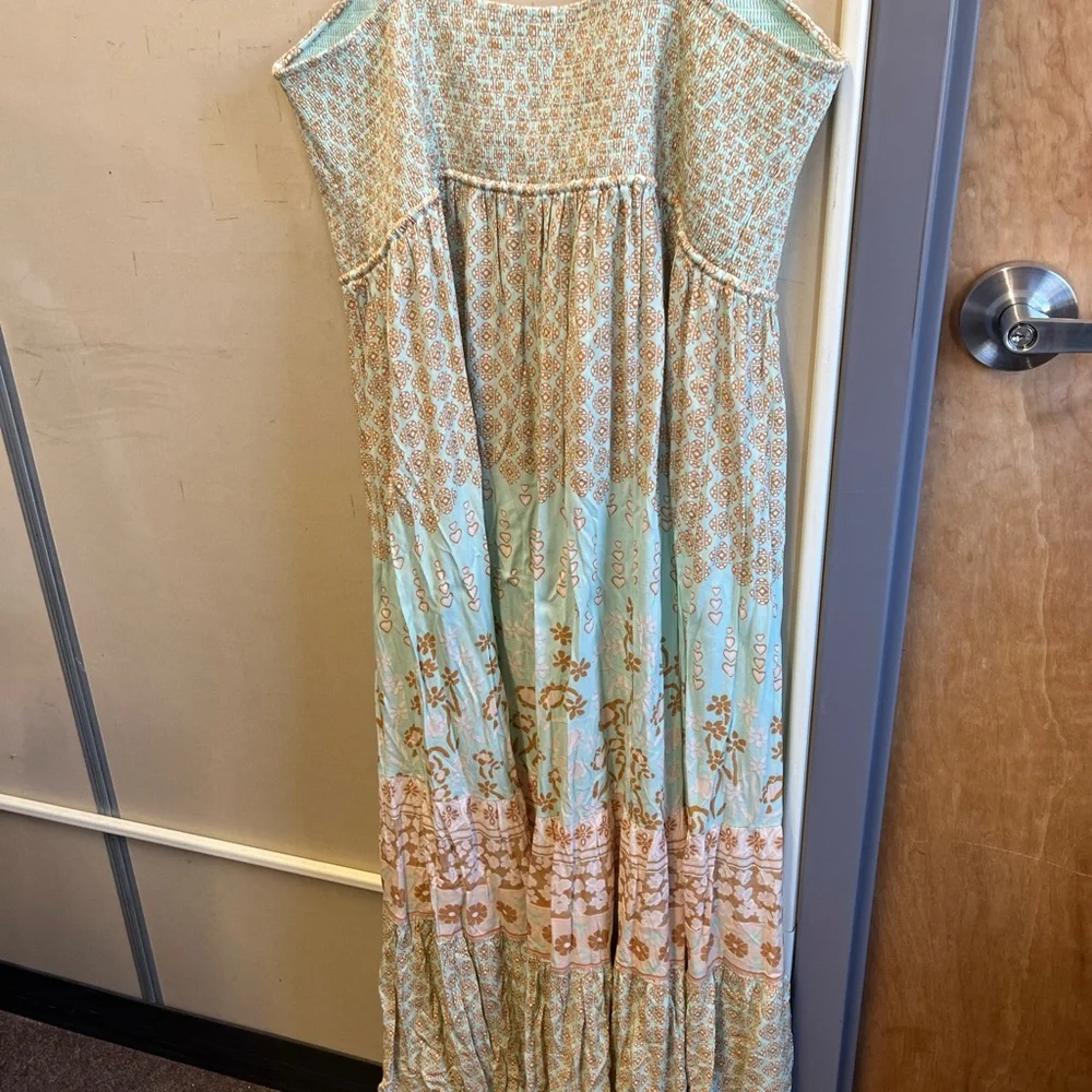 Spell full length Maxi Dress - Blue and Cream Pattern 3XL NWOT - Picture 13 of 13